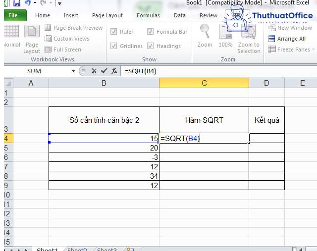 Hướng dẫn cách dùng hàm căn bậc 2 trong Excel đơn giản, nhanh chóng 5