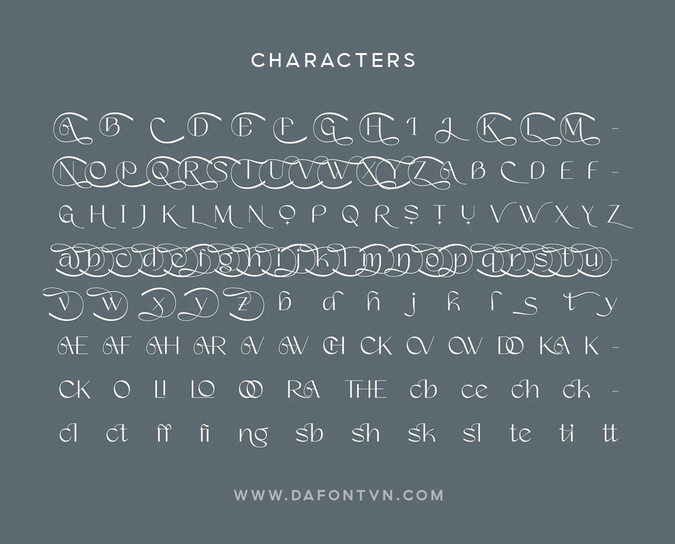 Blade Rush Font - Characters