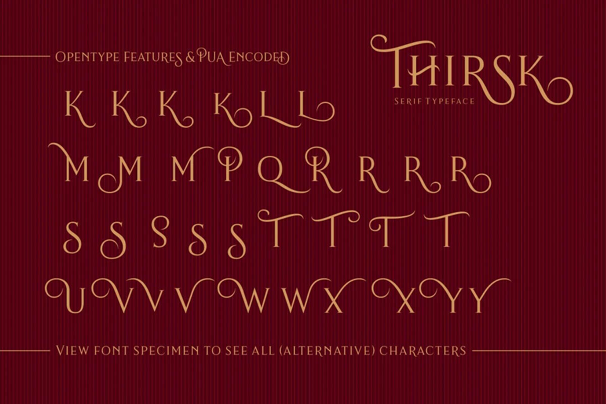 Thirsk font typeface features