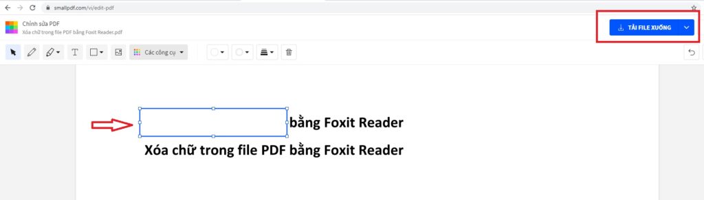 Xóa chữ trong file PDF bằng Smallpdf
