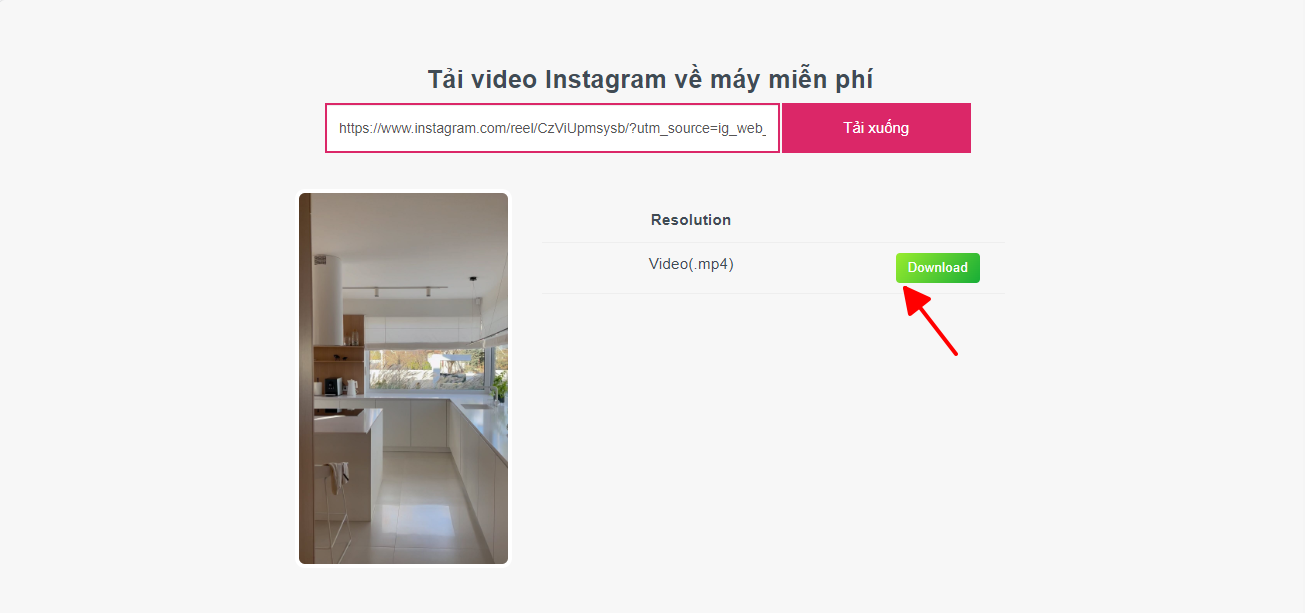 Tải xuống video Instagram bằng ứng dụng Vidinsta trên máy tính.
