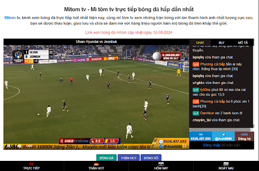 Giới thiệu sơ lược về trang xem bóng đá trực tuyến Mitom TV