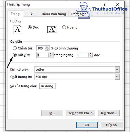 Cách in excel vừa trang giấy A4