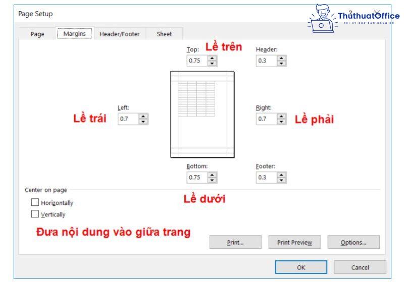 cách in Excel vừa trang giấy A4